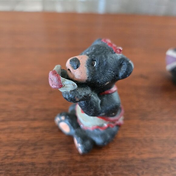 Set of 5 Martine Gagnon Baby Bears, Vintage Figurines Made in Canada 3.5" signed - Picture 8 of 16